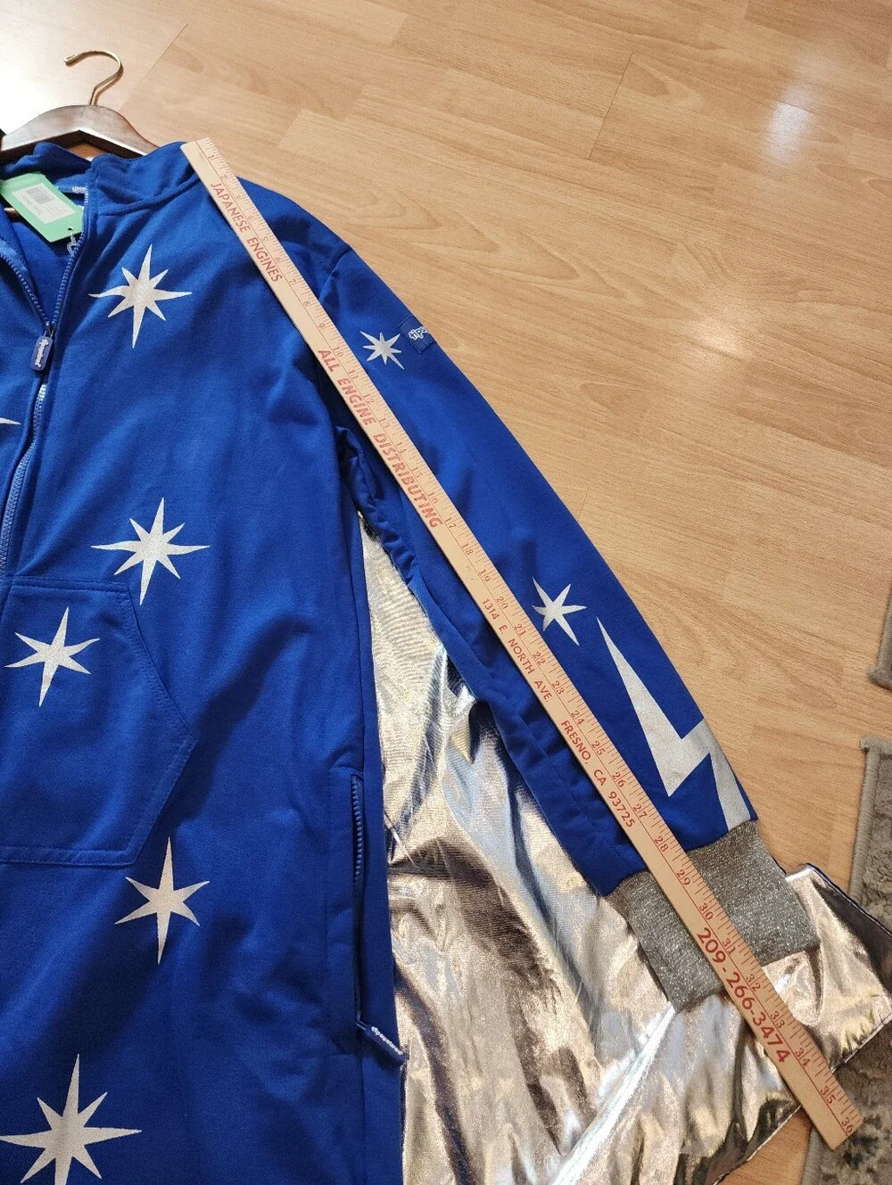 NWT Tipsy Elves' Wizard Costume Blue Silver Jumpsuit Hat Cape Size Large